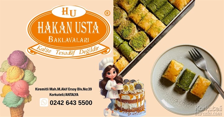 HAKAN USTA BAKLAVALARI KORKUTELİ ŞUBESİ için kapak